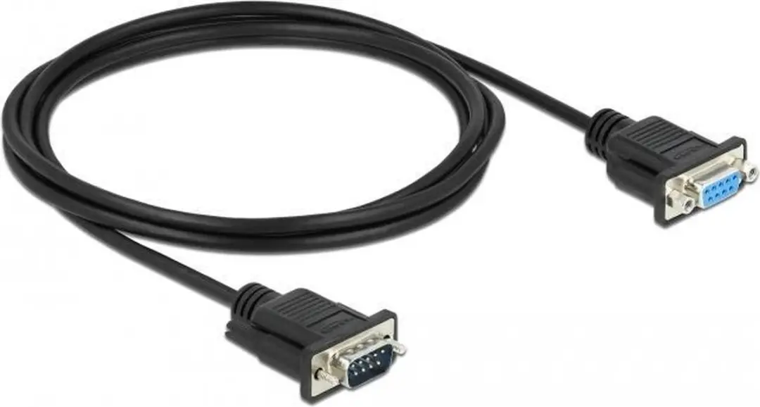 Delock RS-232 Null Modem Kabel D-Sub9 M/F 2m - Zwart