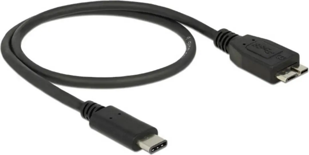 Delock USB-C naar USB 3.0 Micro Kabel 0.5m - Zwart