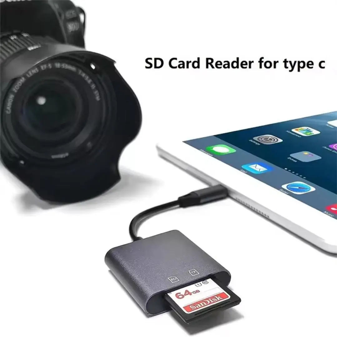 NÖRDIC CRD-070 USB-C SD Kaartlezer - Grijs