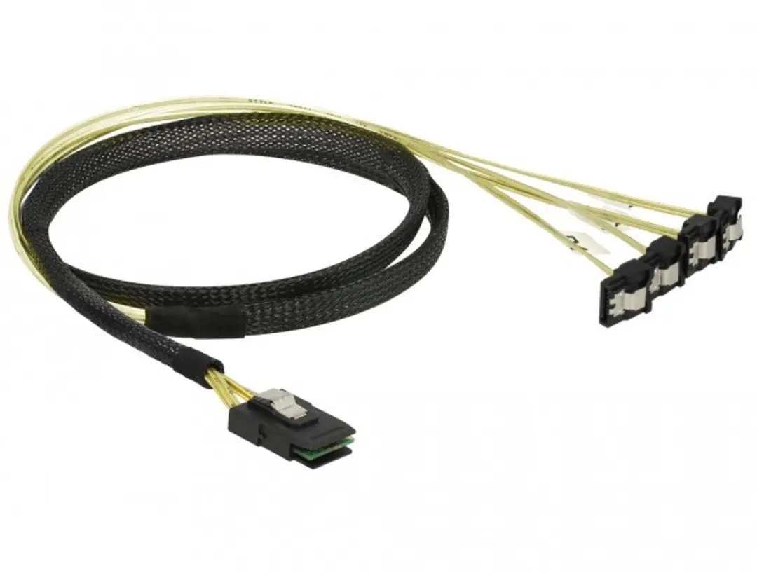 Delock Mini SAS naar 4x SATA Kabel 1m - 85687
