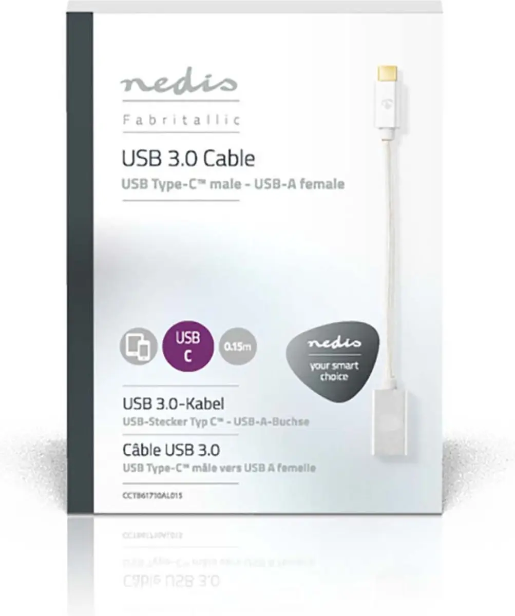 Nedis USB-C Adapter USB-A Female 5Gbps 0,2m - Verguld - Zilver - afbeelding 6 van 6
