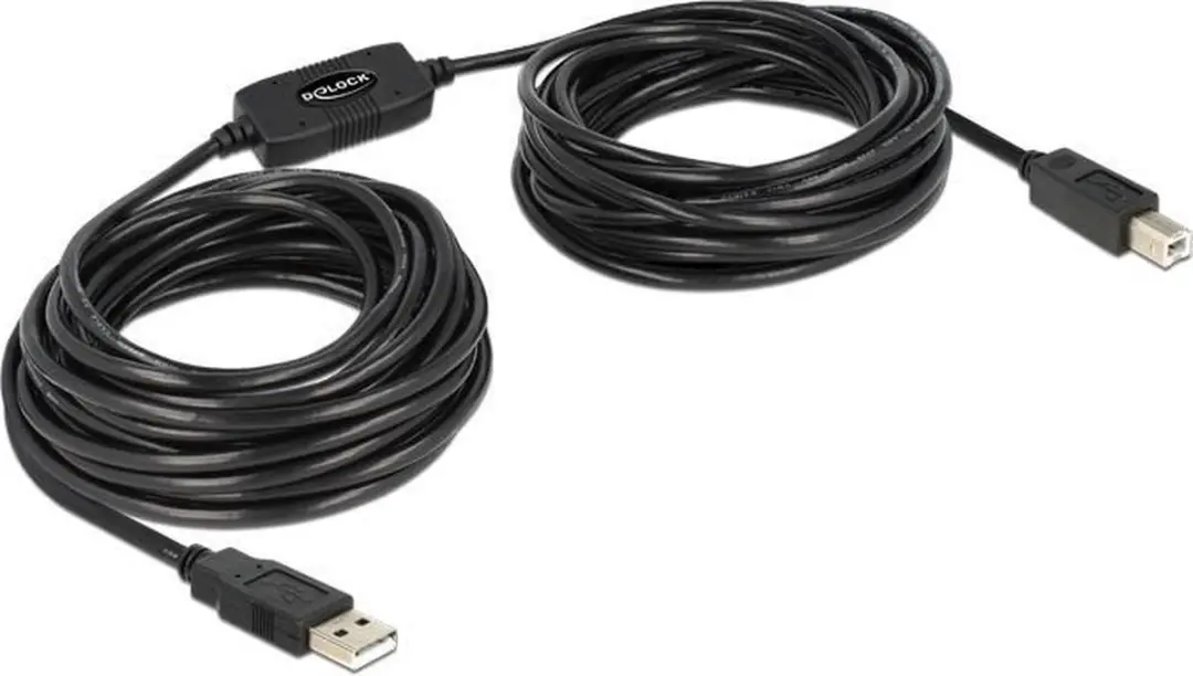 Delock USB 2.0 naar USB-B Kabel 11m - 0,5A - Zwart