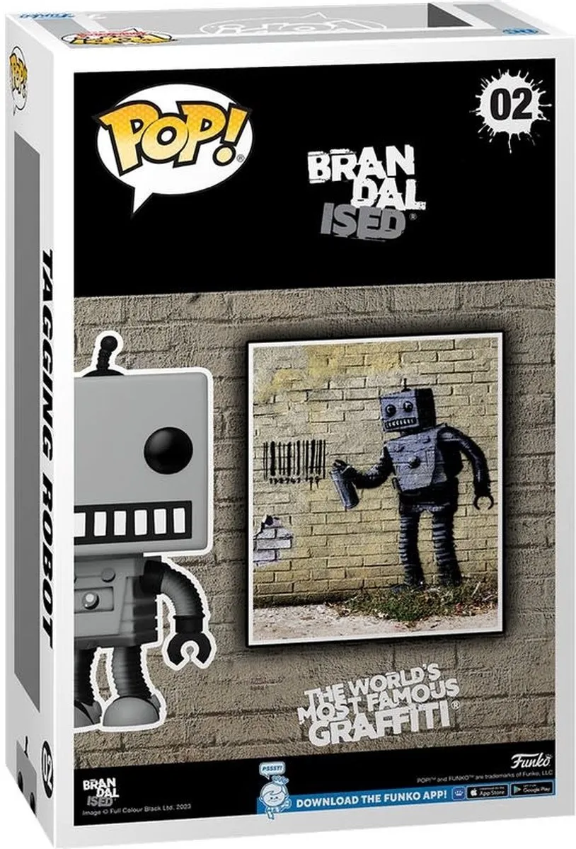 Funko POP! Art Cover Tagging Robot Verzamelfiguur - 9cm Grijs
