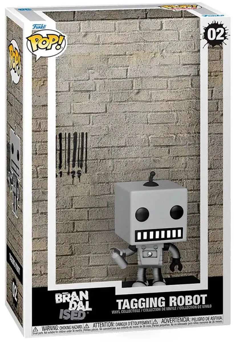 Funko POP! Art Cover Tagging Robot Verzamelfiguur - 9cm Grijs - afbeelding 6 van 6