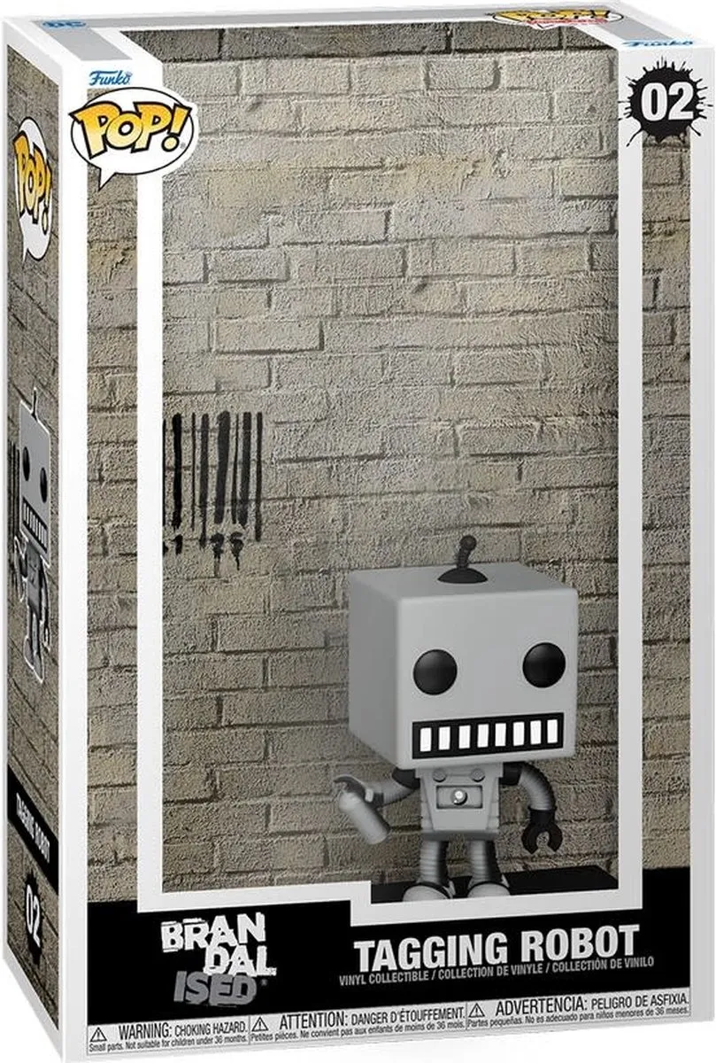 Funko POP! Art Cover Tagging Robot Verzamelfiguur - 9cm Grijs
