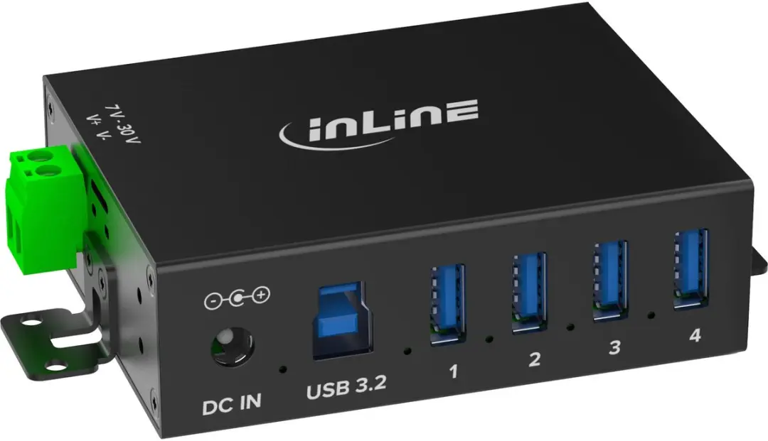 InLine Industriële USB Hub 4x USB-A 5Gbps