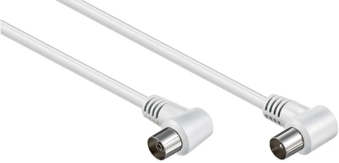 Goobay IEC Coaxkabel Haaks Wit 2,5m - 10 Stuks