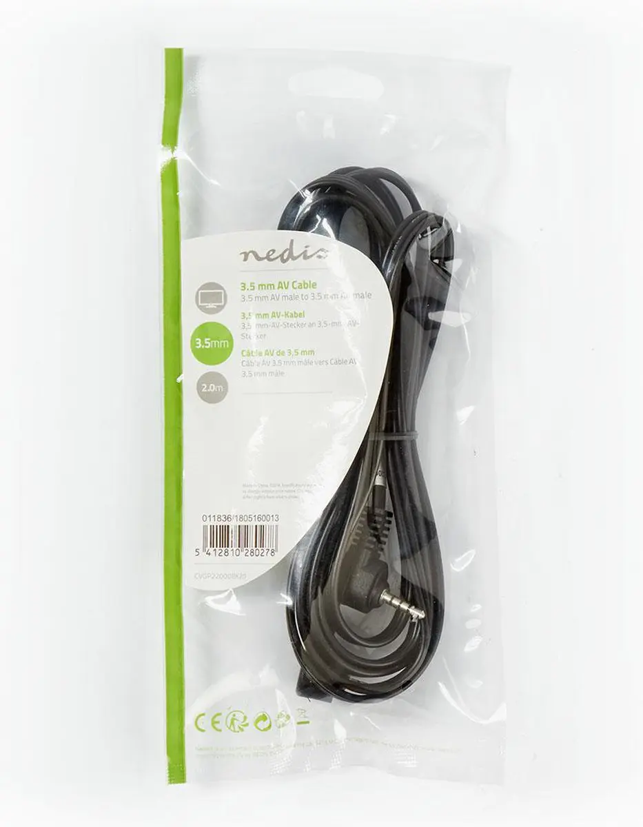 Nedis 3,5mm Audiokabel CVGB22000BK20 - 2m - Zwart