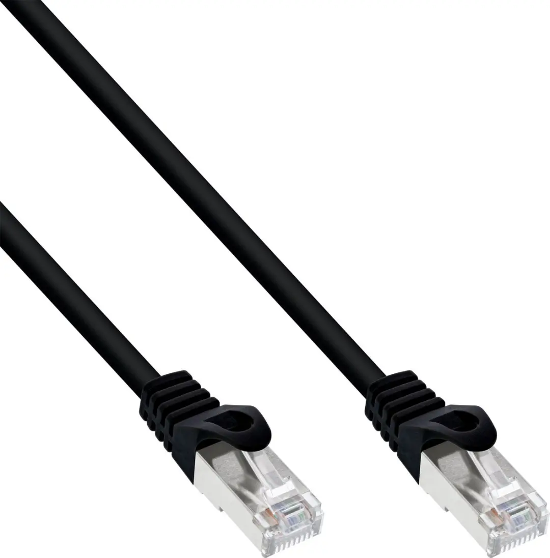 InLine® Patchkabel, SF/UTP, Cat.5e, zwart, 1m