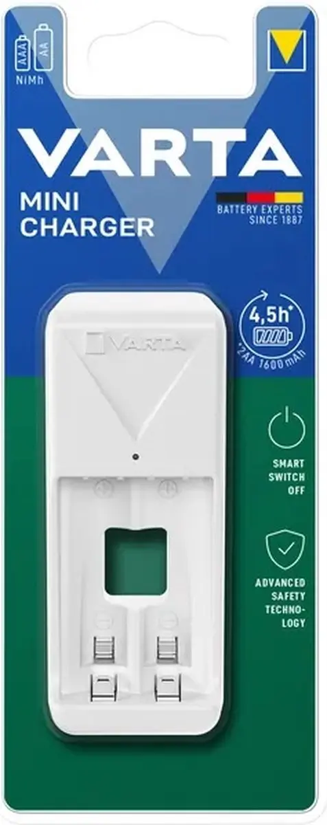 Varta Easy Mini Charger batterijenlader voor AA/AAA / wit