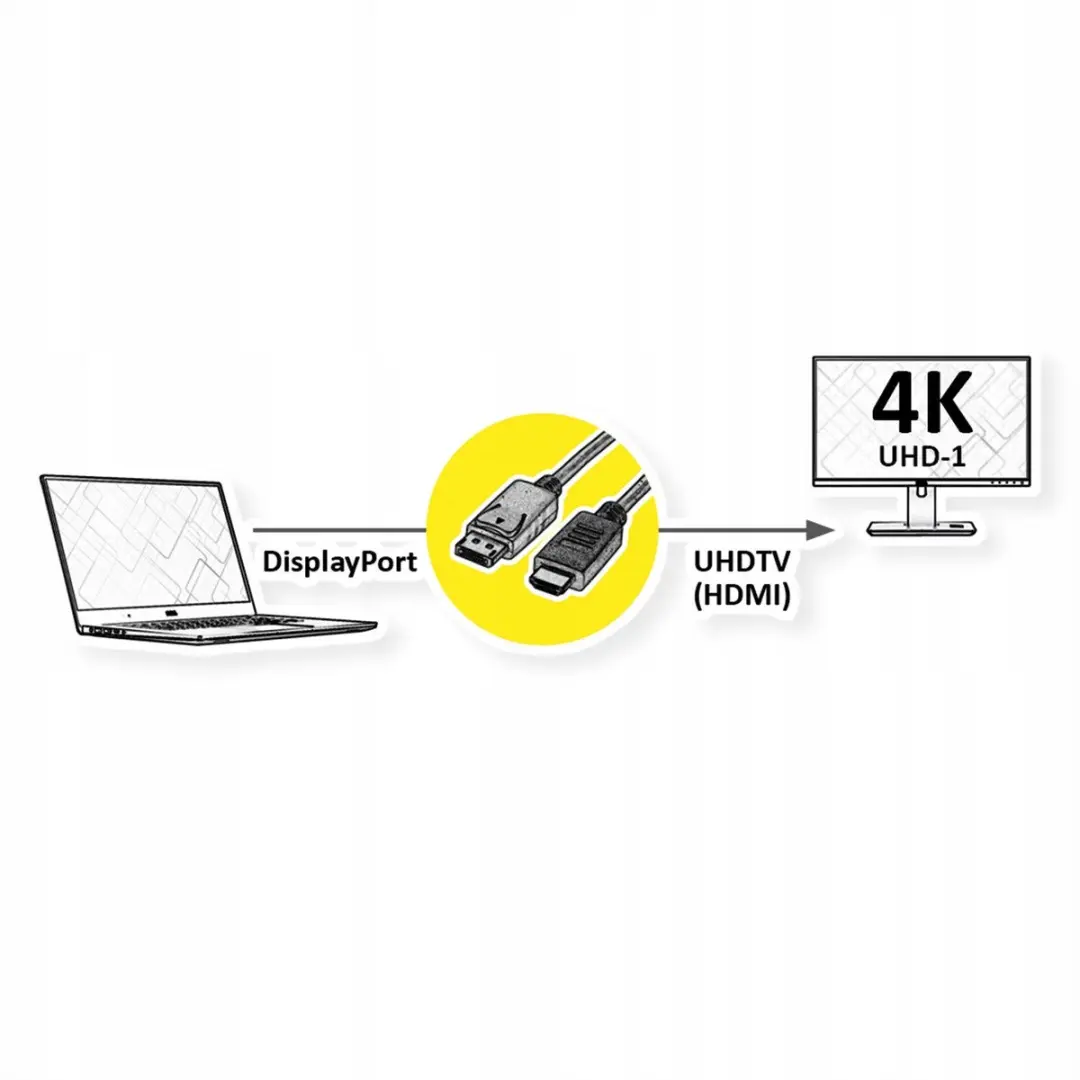 Roline DisplayPort Kabel UHDTV 5m - Zwart
