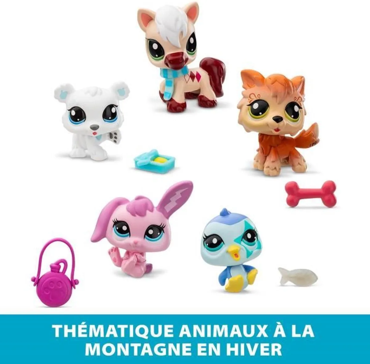 Bandai Littlest Pet Shop Winterdieren Verzamelset - 5 Stuks Multicolor
