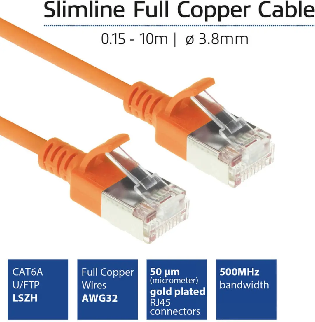 ACT Oranje LSZH U/FTP CAT6A Patchkabel 5m - Snagless RJ45