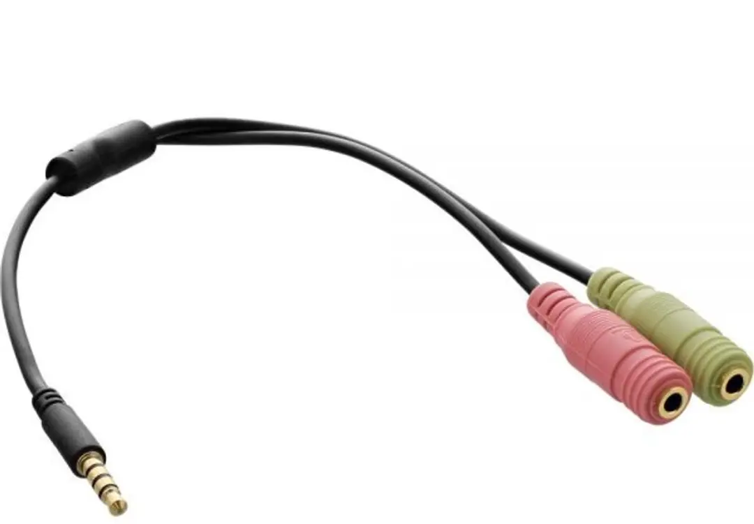 InLine 3,5mm 4-polig Headsetadapter CTIA - Verguld - Zwart