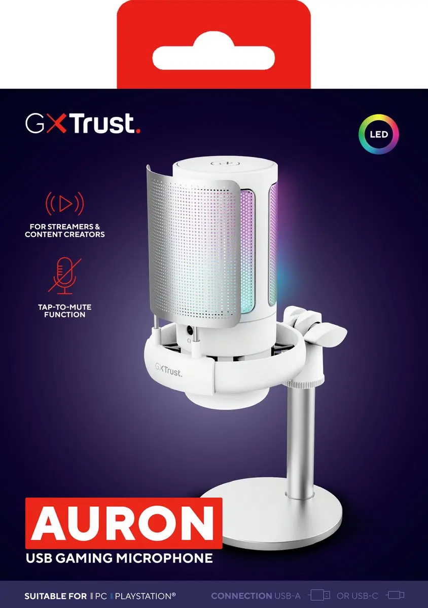 Trust GXT 238W Auron USB Microfoon - Wit - afbeelding 6 van 6