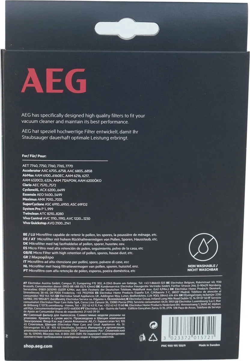 AEG AFS Microfilter met Frame 2st. - Cilinderstofzak - 9001951509 - afbeelding 6 van 6