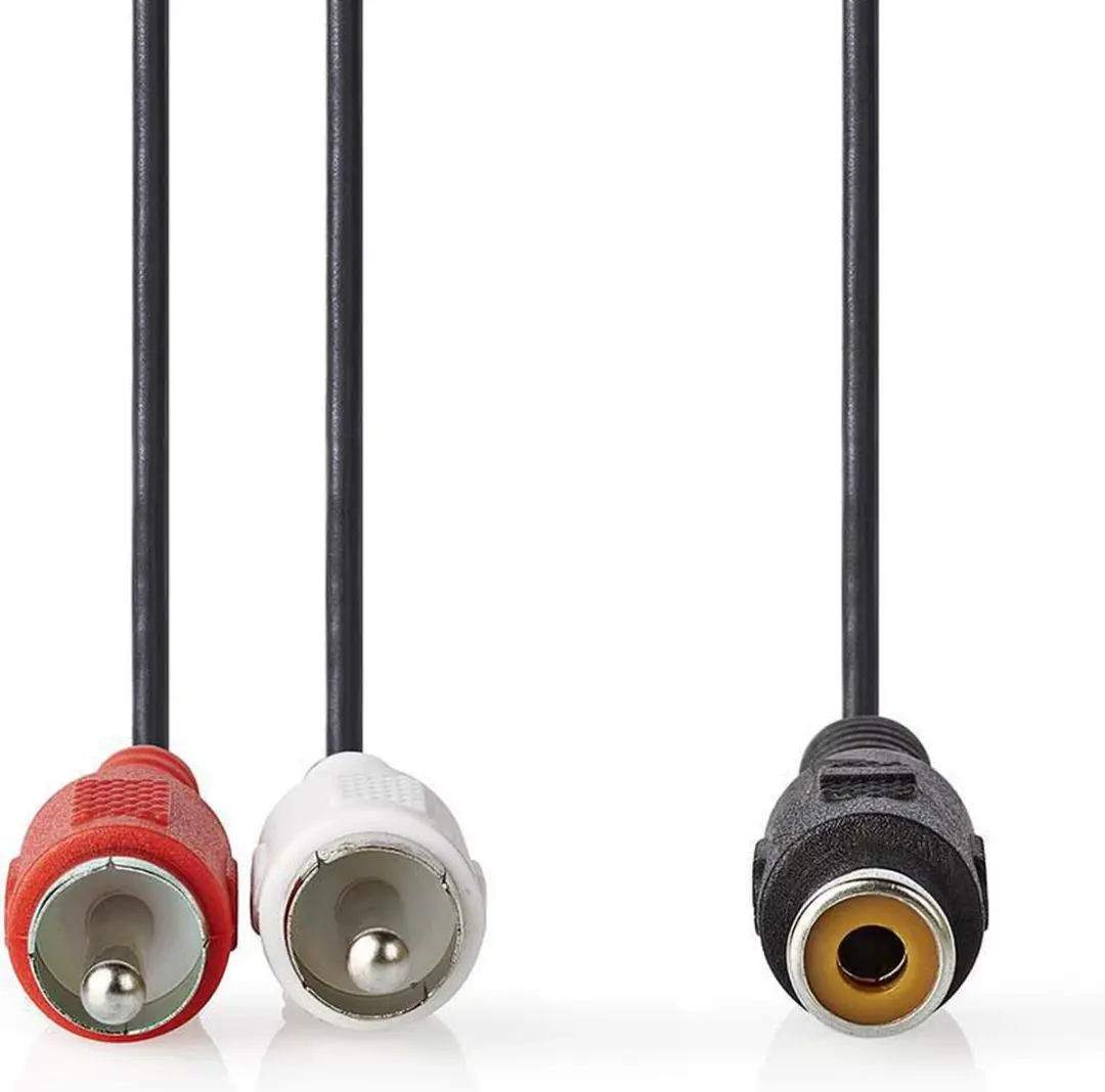 Nedis Stereo-Audiokabel RCA Male-Female 20cm - Zwart