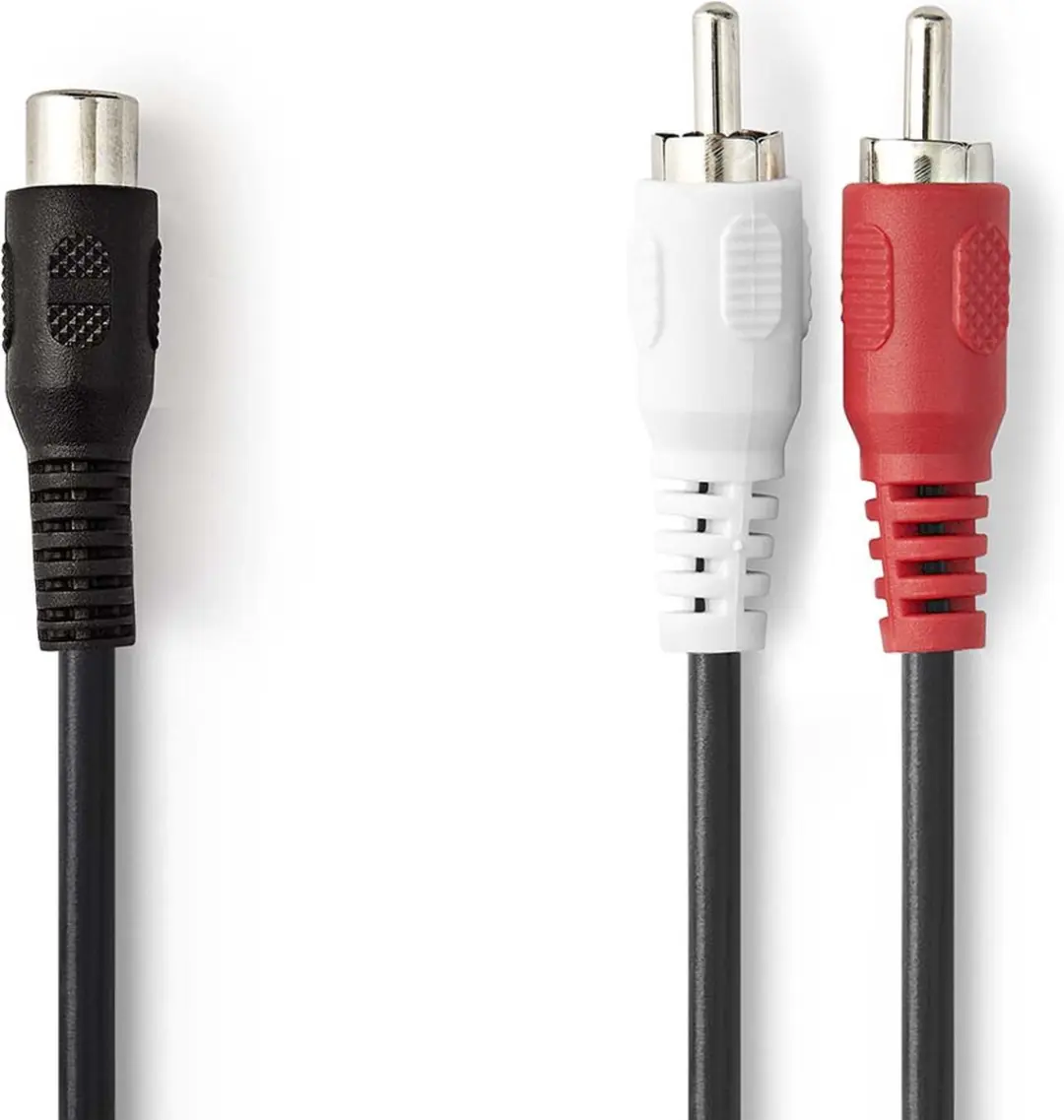 Nedis Stereo-Audiokabel RCA Male-Female 20cm - Zwart