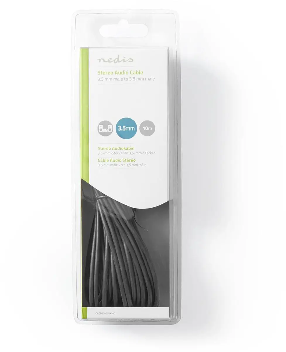 Nedis Stereo-Audiokabel 3,5mm - 10m - Zwart