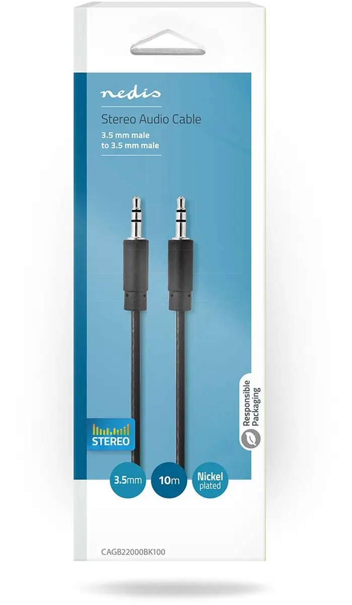 Nedis Stereo-Audiokabel 3,5mm - 10m - Zwart