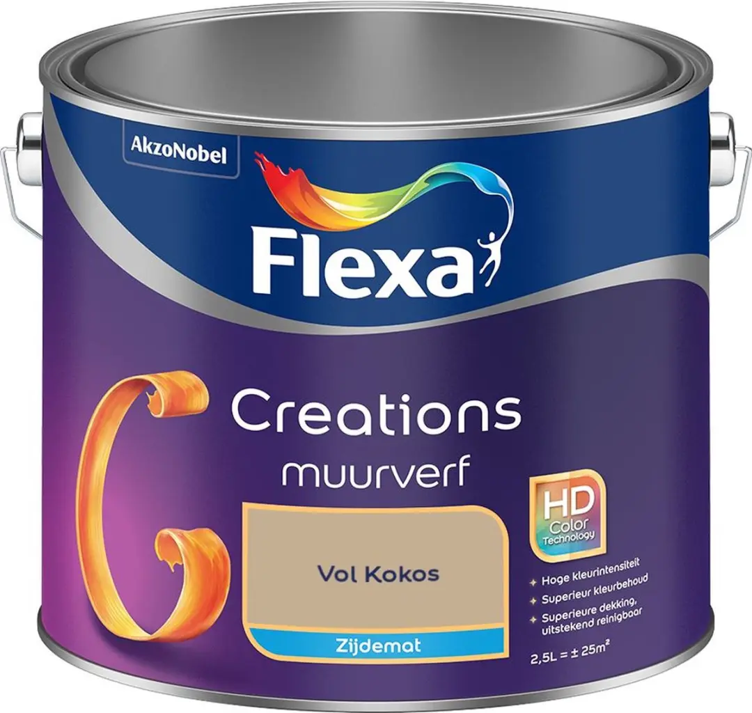 Flexa Creations Muurverf Zijdemat Vol Kokos 2,5L