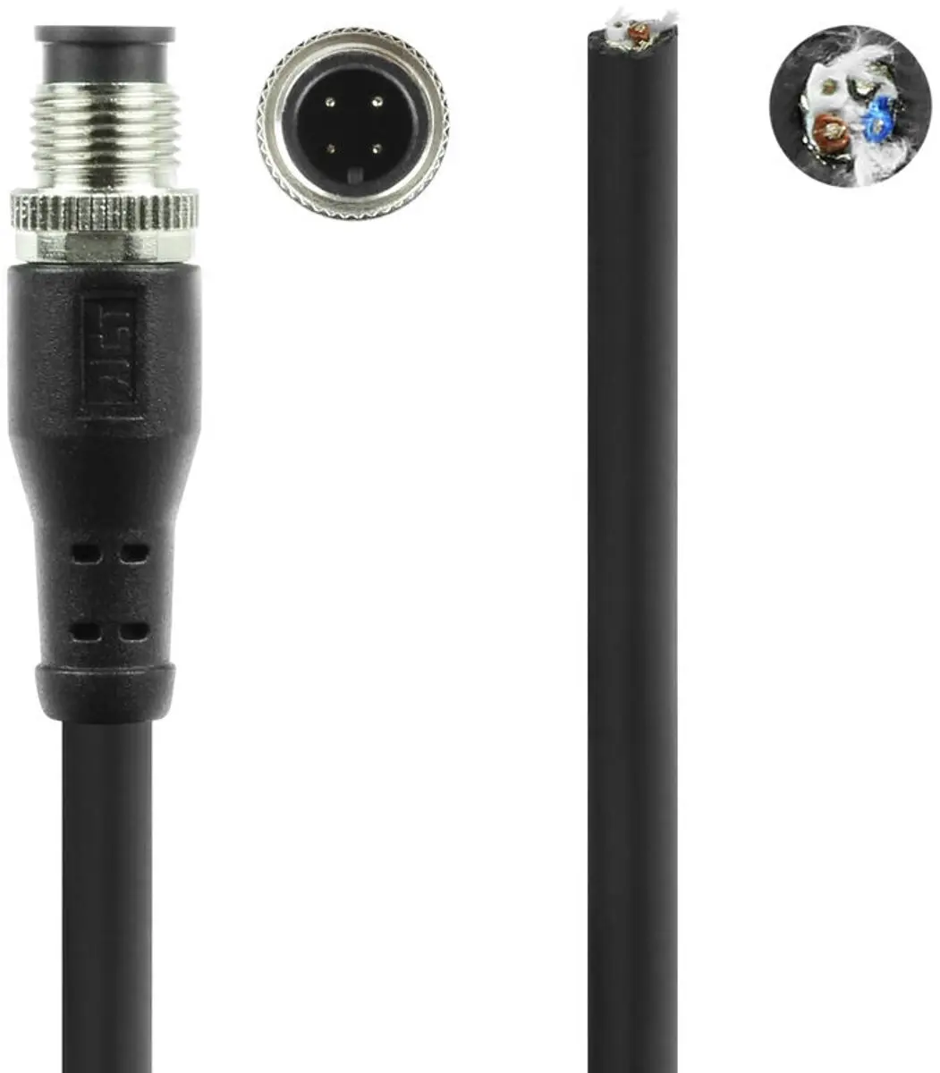 ACT Industrial Sensor Kabel M12A 4-polig 3m - Zwart