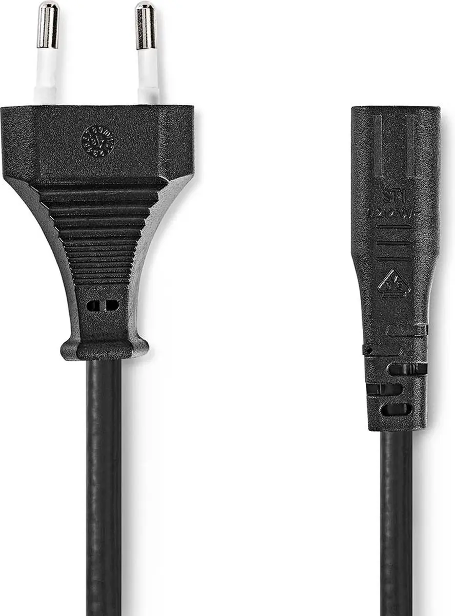 Nedis Stroomkabel CEGL11062BK20 Euro Male IEC-320-C1 - 2.00m - Zwart