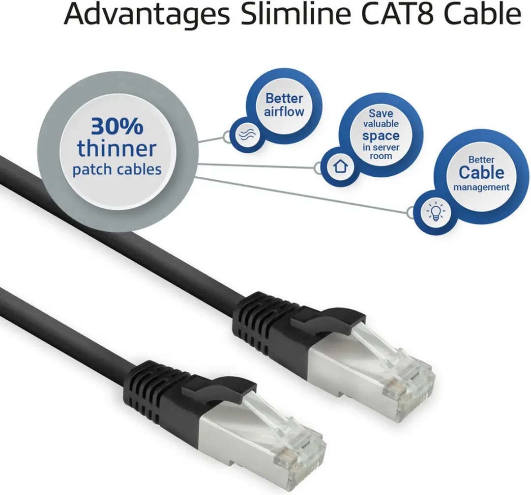 ACT FB8103 CAT8 Patchkabel 3m - Zwart