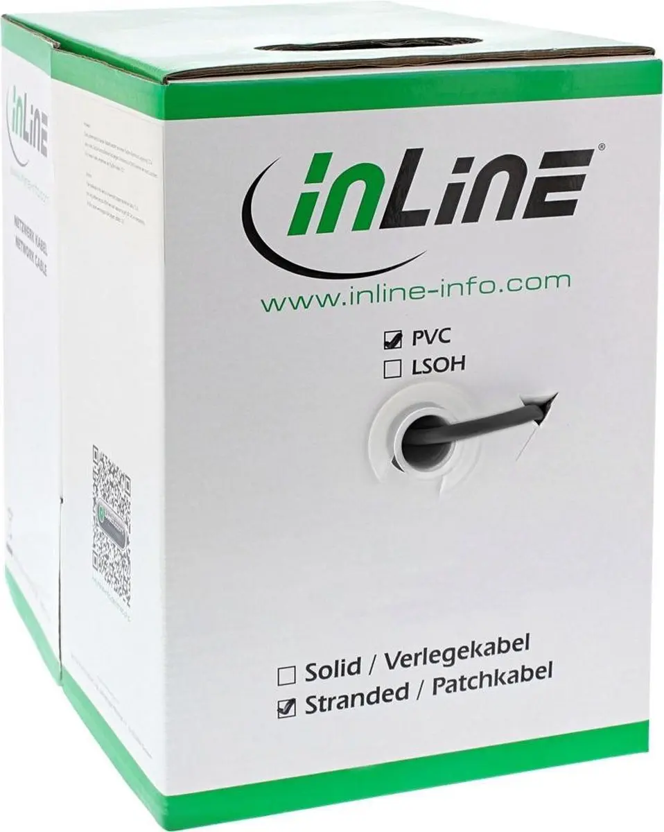 InLine Patchkabel Cat.5e SF/UTP AWG26 100m - Zwart
