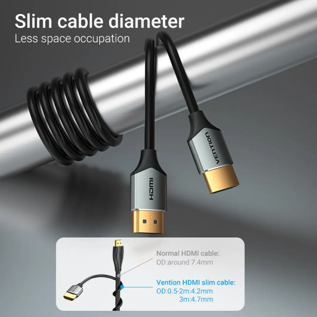 Vention HDMI-Kabel 2m 4K Ultra Dun - Transparant