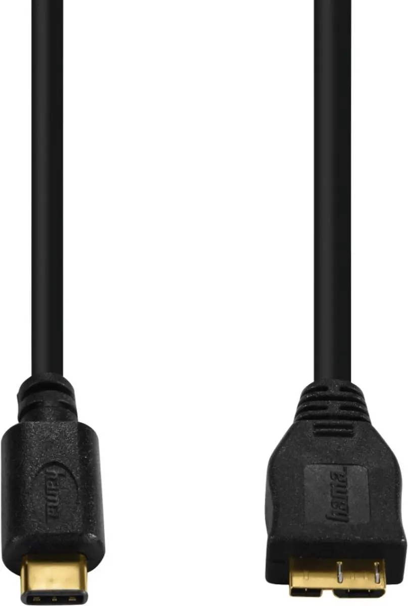 Hama USB-C Kabel 5Gbit/s 0,75m - USB 3.1 Gen 1 - micro-USB - Zwart