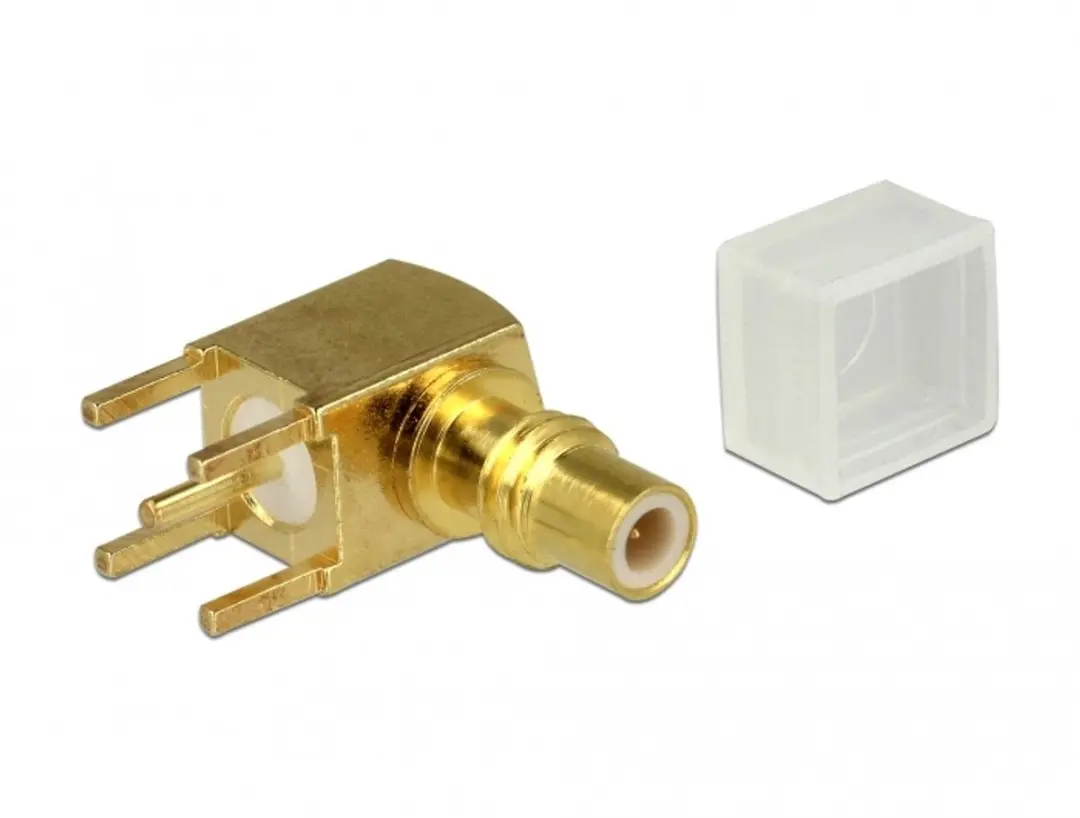 Delock Adapter SMC Jack 90° Goud