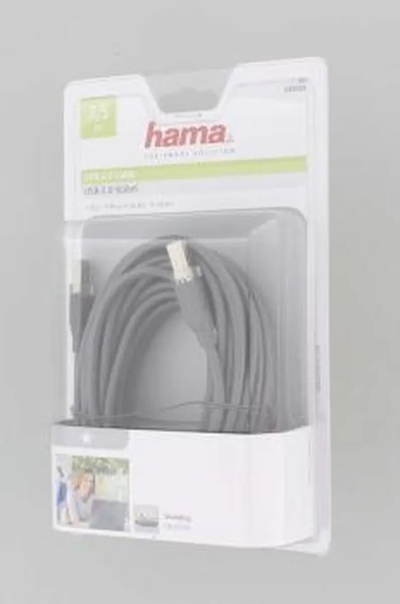 Hama USB Connection Cable A-Plug - B-Plug, grey, 7.5 m