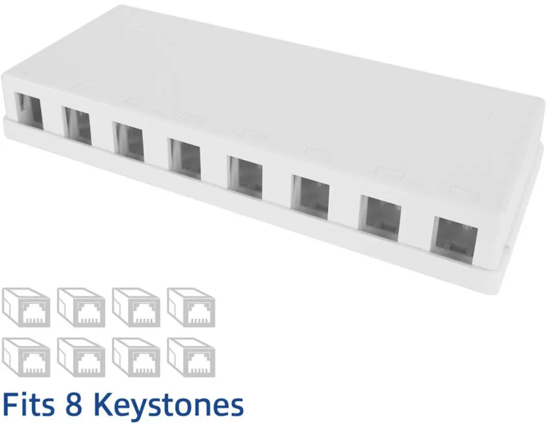 ACT FA6033 Unloaded Surface Keystone Mountbox - 8 Stuks Wit