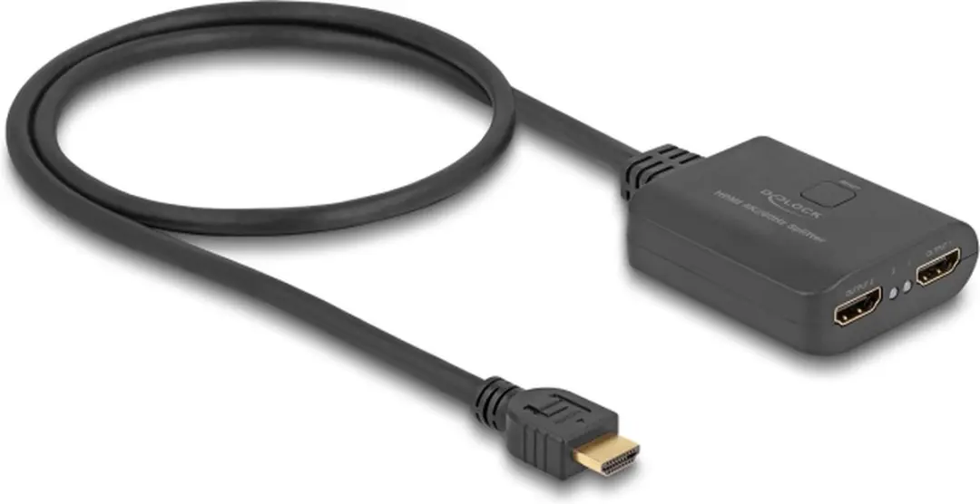 Delock HDMI Splitter 18650 - 1x2 - 4K 60Hz - Zwart