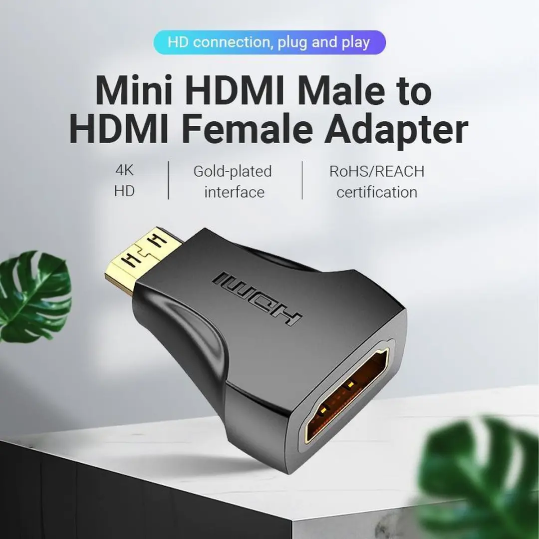 Vention Mini HDMI naar HDMI Adapter AISB0 - 4K Ultra HD - Zwart