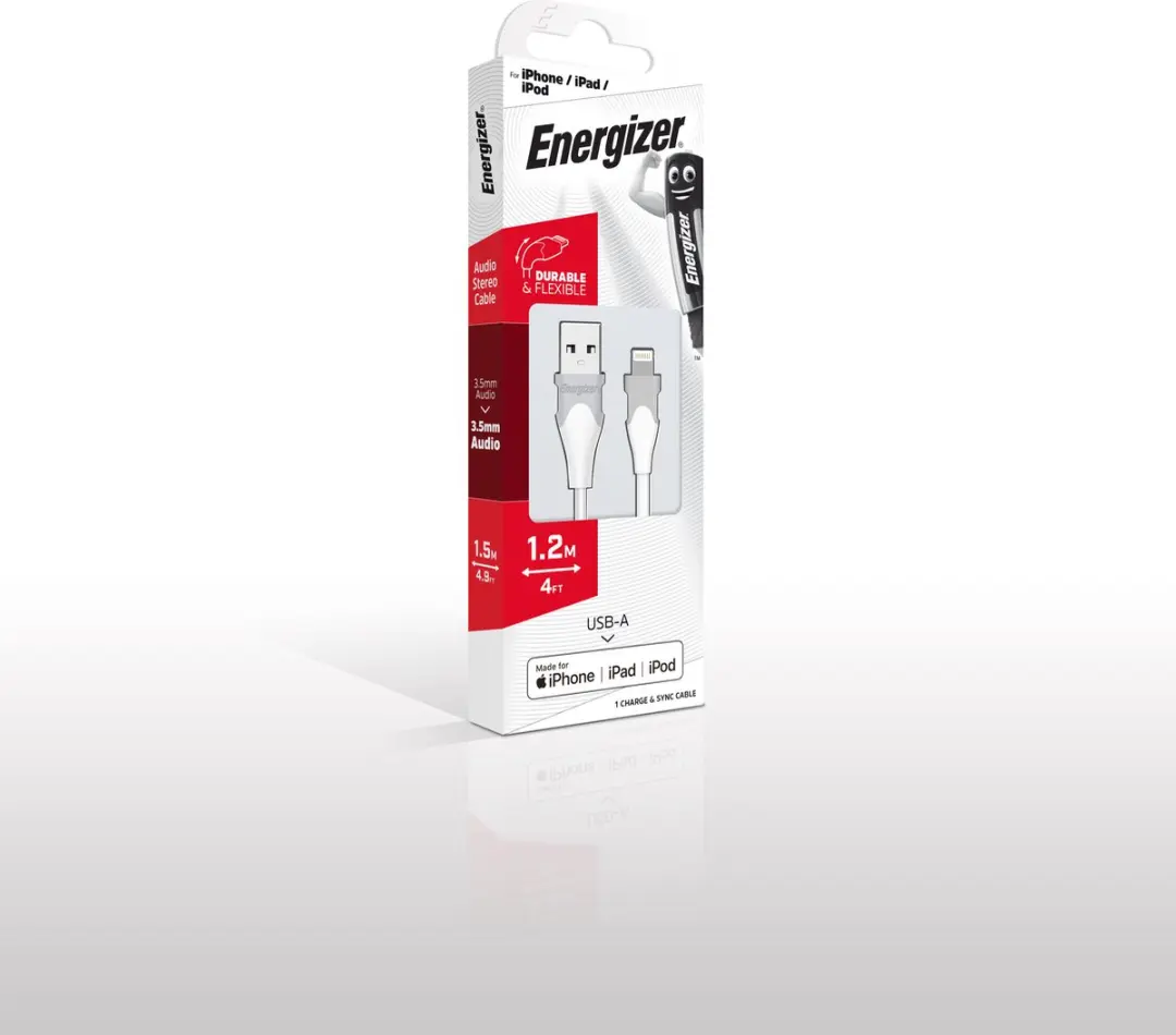 Energizer C610LGWH Lightning Kabel 1.2m - Wit