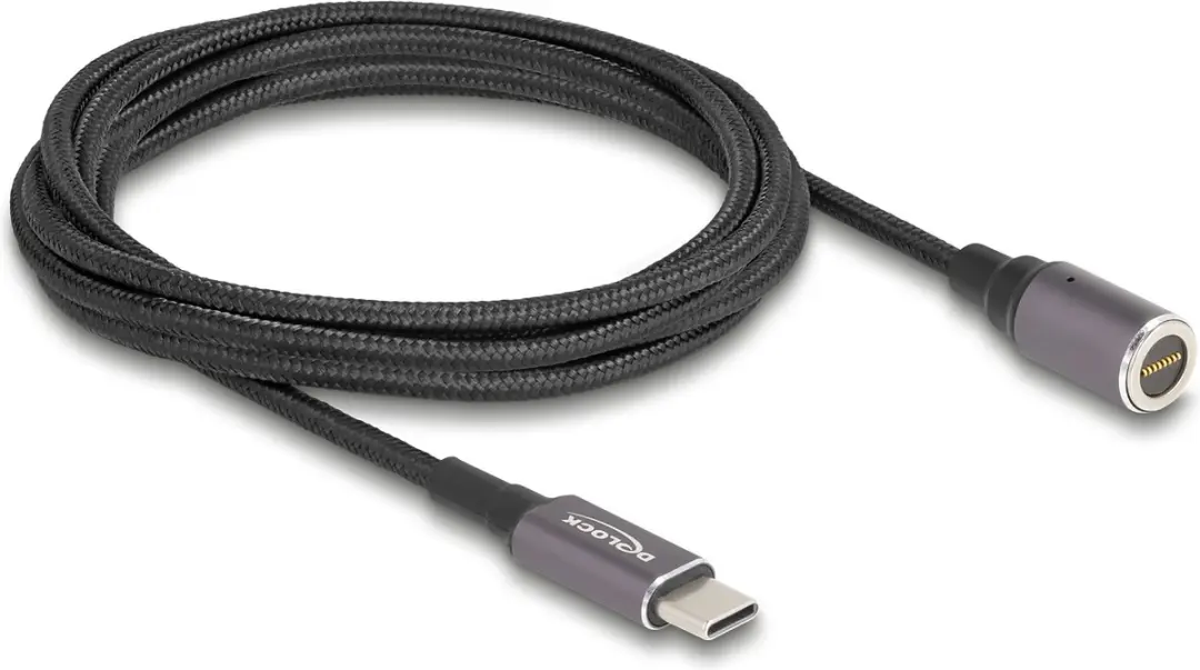 Delock USB-C Magnetische Laadkabel 1,8m - Zwart