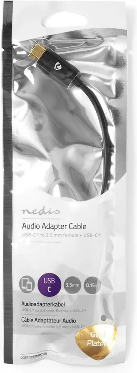 Nedis USB-C Multi-Port Adapter 3,5mm - 15cm - Zwart
