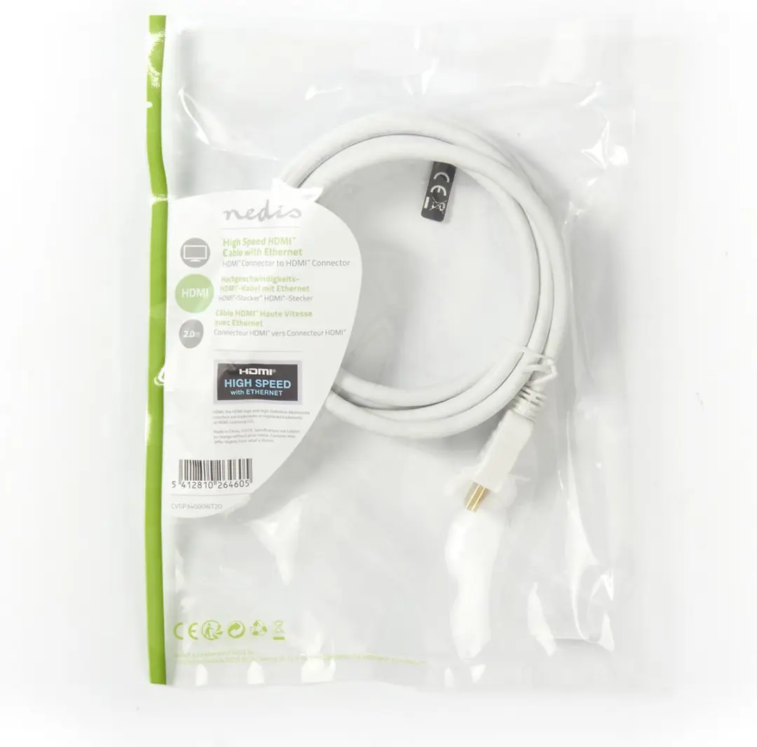 Nedis HDMI-Kabel CVGP34000WT20 4K@30Hz - 2m - Wit