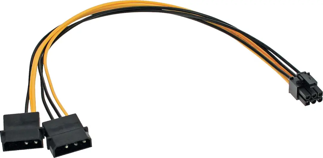 InLine PCIe 6-pins naar 2x Molex 4-pins Adapter