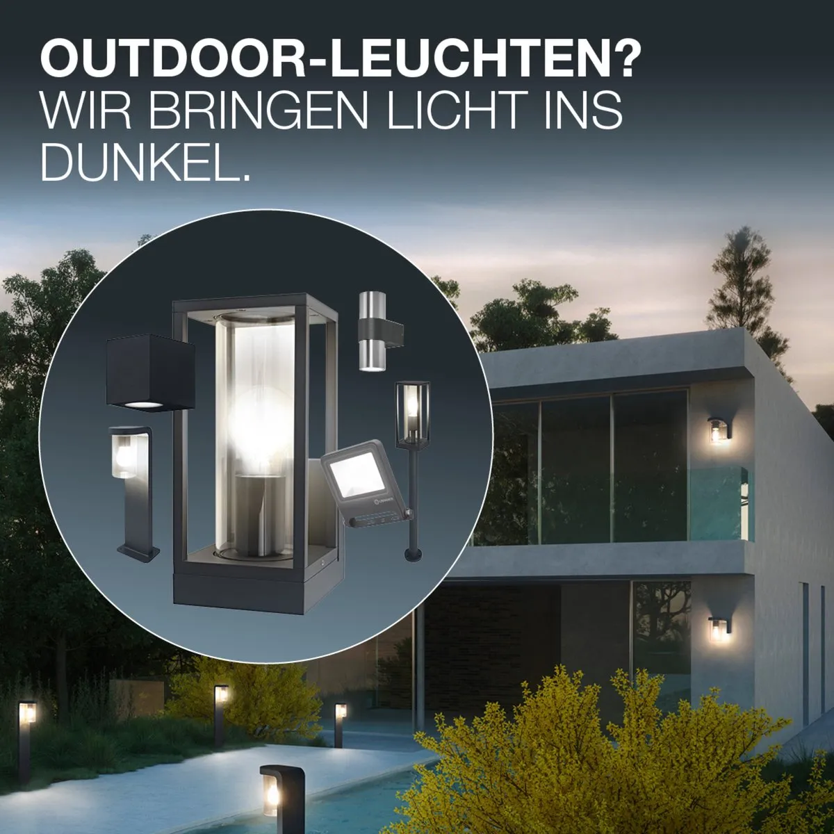 LEDVANCE ENDURA Classic Post Up Wandlamp E27 - Staal
