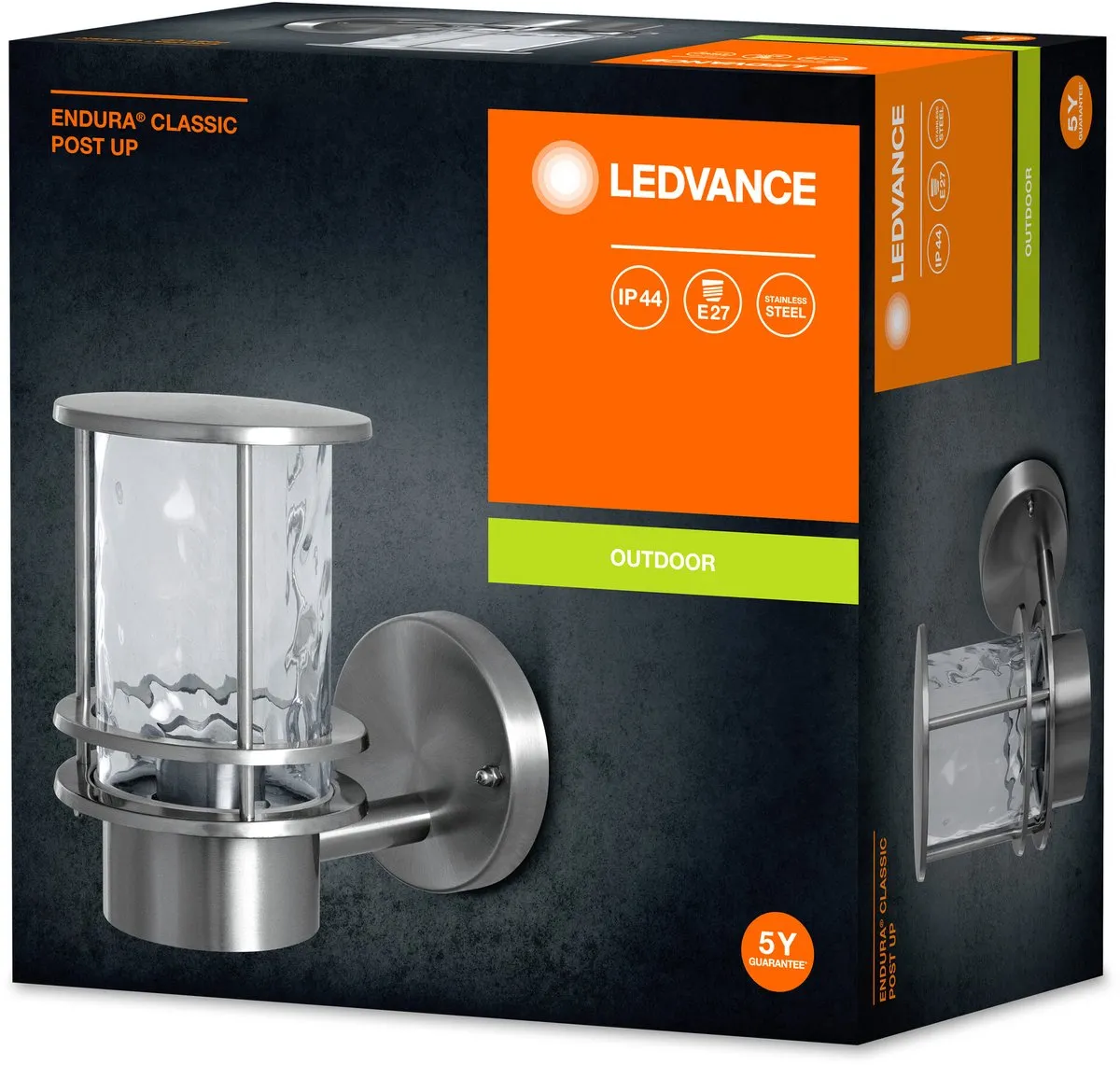 LEDVANCE ENDURA Classic Post Up Wandlamp E27 - Staal - afbeelding 6 van 6