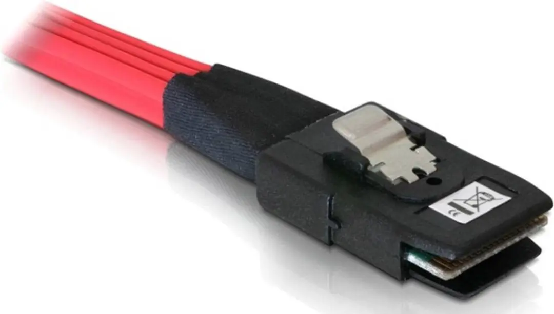 Delock Mini-SAS SFF-8087 naar 4x SAS SFF-8482 Kabel - 0,5m - Rood