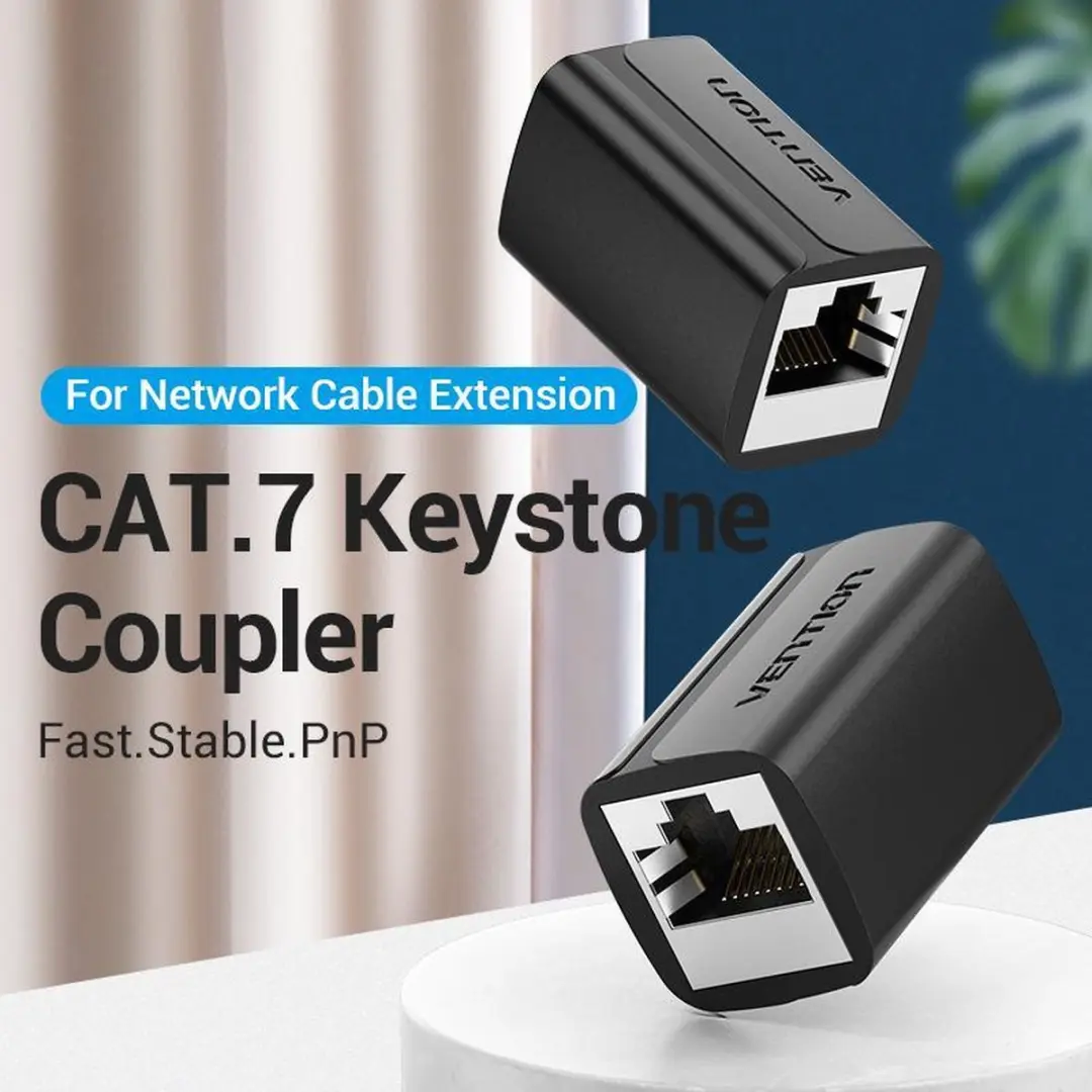 Vention CAT 7 FTP Keystone Koppelaar RJ45 - Zwart