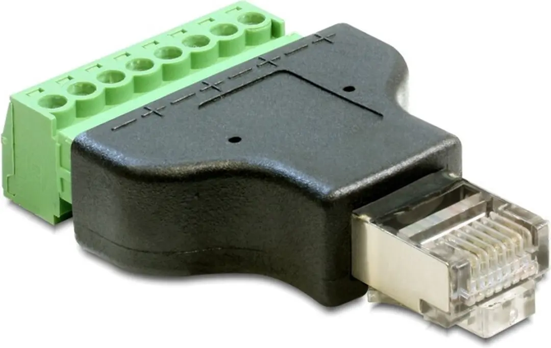 Delock Adapter RJ45 Terminalblock 8 Pin