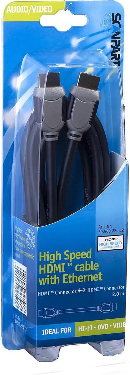 Scanpart HDMI Kabel 2m - 4K@30Hz - 10.2Gbps - Zwart