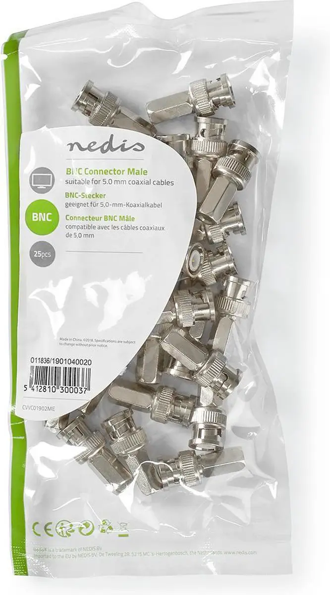 Nedis BNC-Kabelbeschermer CVVC01920ME - 25 Stuks