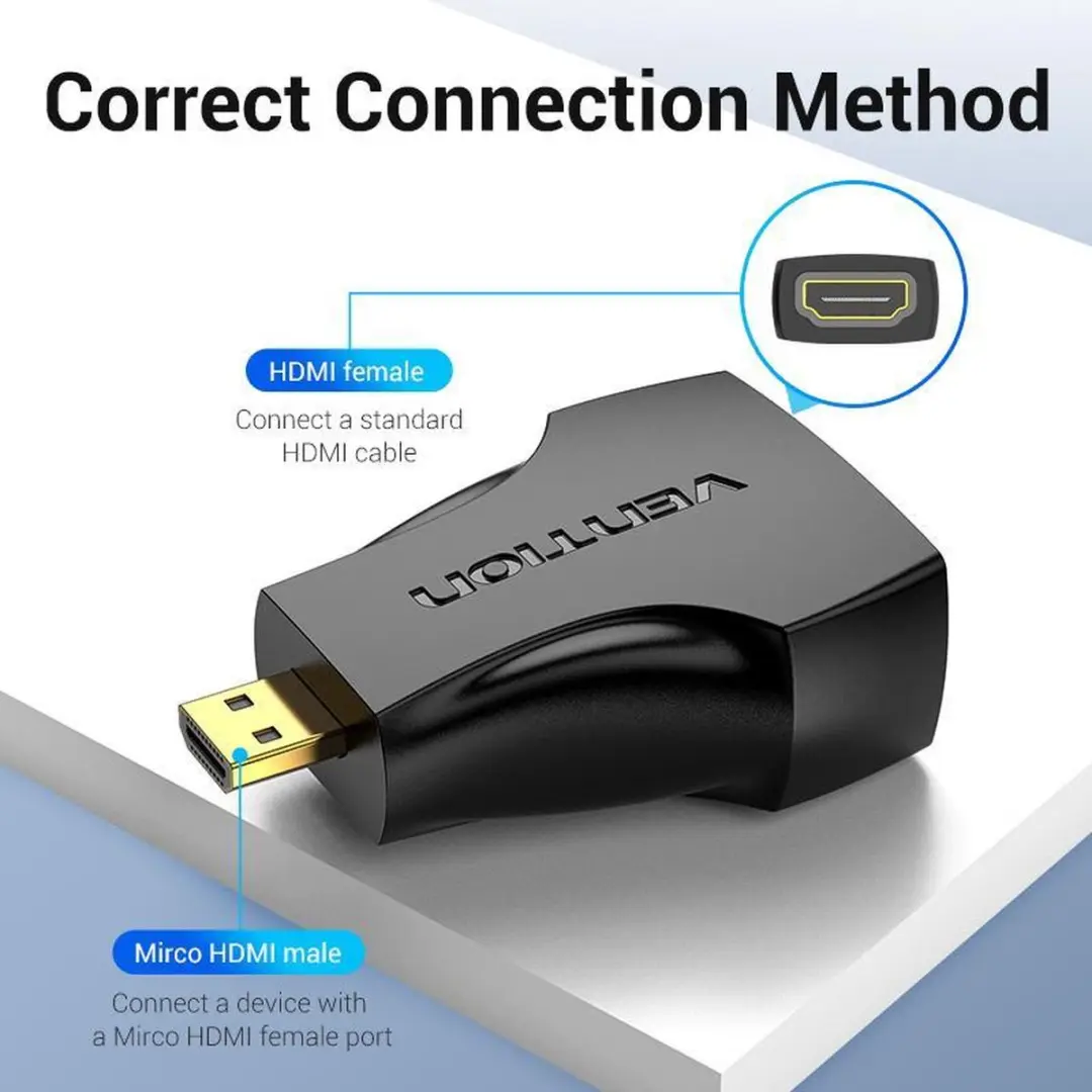 Vention Micro HDMI naar HDMI Adapter AITB0 - Zwart - afbeelding 6 van 6
