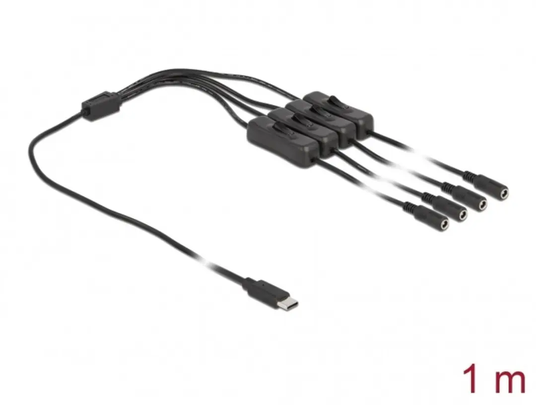 Delock USB-C 4x DC Splitter 5,5x2,1mm